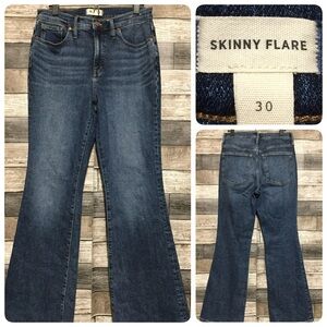 Madewell Skinny Flare Jeans Women’s 30 Blue Denim Stretch (Inseam 31)